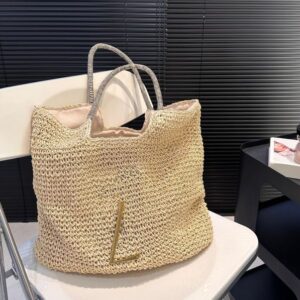 Designer Basket Straw Bag Womens Handbags Flower Ladies Casual Tote Fashion Open Beach Shoulder Bags Female Purse Luxury Handbages
