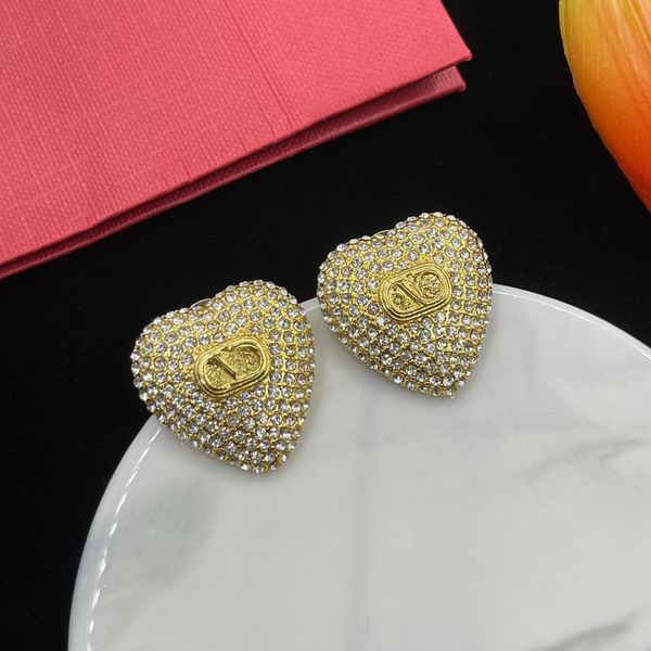 Luxury Designer Brand Earrings Stud High Quality Fashion 18k Gold Plated Crystal Earring Party Wedding Jewelry Gifts
