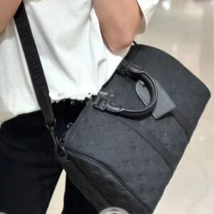 Large capacity short distance travel bag cowhide mens bag sports pillow bag trendy street shoulder handbag crossbody bag casual bag