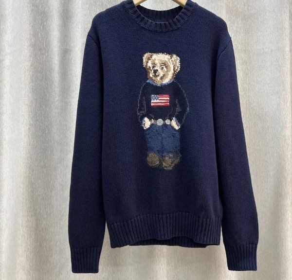 Men's Sweaters Designer sweater Pony Men's Autumn and Winter Embroidered Sweater Knit Trendy Bear Knitted Jumper Top