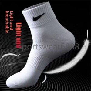 5 pairs/Designer low medium and high waist solid black white and gray breathable cotton socks letter breathable jogging basketball and football sports socks1-1