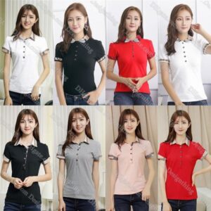 Womens T Shirt Asian Fit Designer Diesele Tone Slim Base Shirt with Plaid Stripe Pattern Vintage Style Elegant Casual Fashion Streetwear Clothing