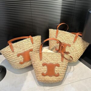 Oversize summer beach bag for women designer straw handbags large capacity hollow out grocery basket shoulder bag fashion shopping bag
