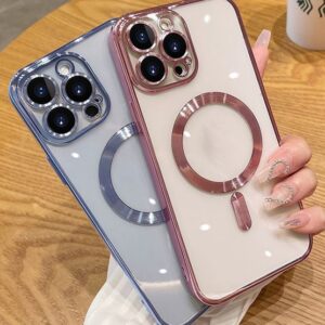 Clear Magnetic For Magsafe Wireless Charging Cases Soft TPU Shockproof Cover With Camera Lens Film Protector for iPhone 16 15 14 13 12 11 Pro Max XR XS 8 7 Plus