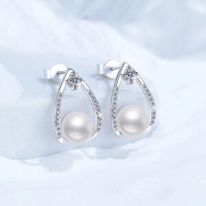 Best-Selling Cross-Border Pearl Stud Earrings, S925 Sterling Silver French Design Moissanite Studs, High-End Fashion Women's Earrings Wholesale