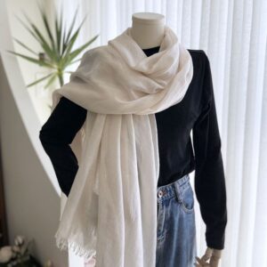 Literary cotton and linen solid color scarf –891760