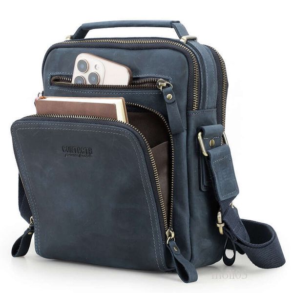 men bag New Top Layer Cowhide Fashion Casual Single Shoulder Crossbody Multifunctional Handheld Genuine Men's Leather Bag 9c
