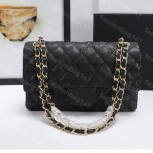 Shoulder Bag Luxury designer bag Designer women bags Top Tier Quality Fashion Tote bags Gold chain bag Glossy Leather Bags Leather Caviar Lambskin Classic Purse 2025