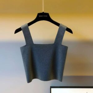 Top brand Girl Tank Fashion Women Summer Black White and Gray Sleeveless Knitted Suspenders Round Neck Sexy Designer Clothing Vest New