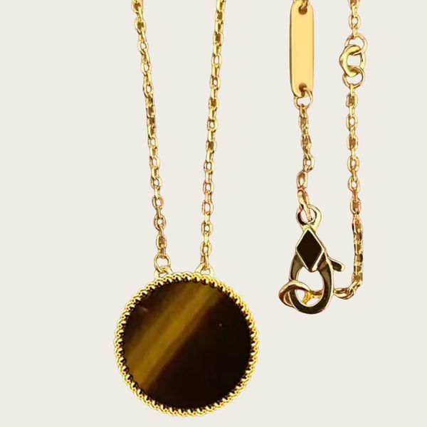men necklace designer necklace designer for women necklaces women 18K gold fashion light luxury natural agate sweater Long chain high quality jewelry gift Clover
