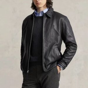 Men Classic Khaki Workwear Bomber Jacket Small Horse Detail Designer Coat Lightweight Zip Up Outerwear Streetwear Vintage Utility Outerwear Casual Leather Style