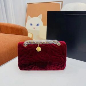 Designer velvet bag limited camellia bag chain shoulder crossbody bag original tote bag