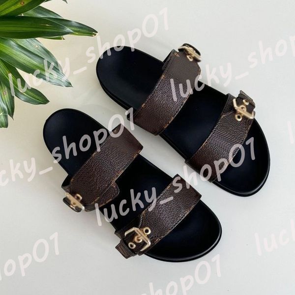 Designer Sandals Unisex Classic Slides Summer Sandals Floral Luxury Flip Flops Leather Platform Sandal Flats Fashion Shoes Ladies Beach Casual Shoes Size 35-45