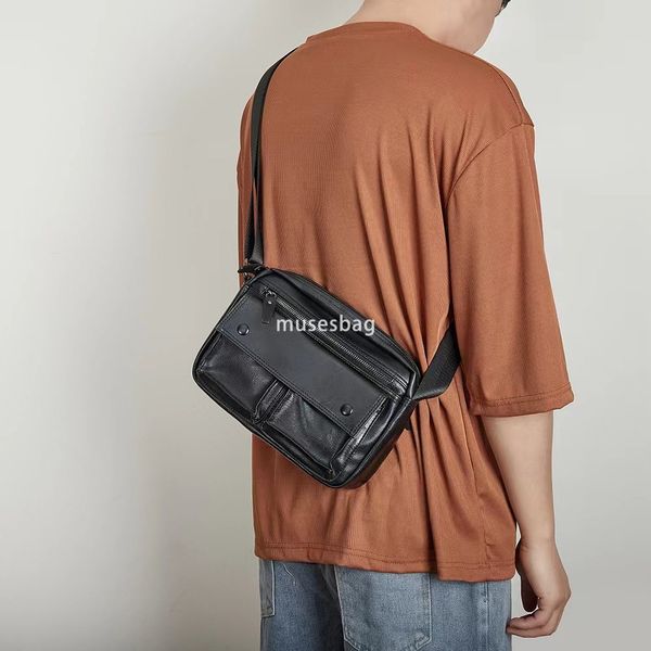 New fashion trend men's high-end minimalist texture crossbody bag with multiple pockets single shoulder bag backpack wholesale