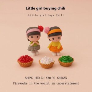 Cartoon Cute Little Girl Baby House Miniature Food Play Mini Chili Garlic Micro Landscape Creative Ornament OB11