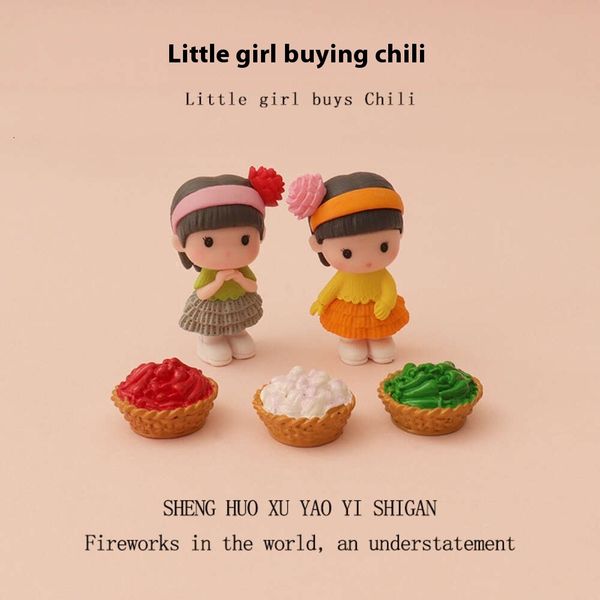 Cartoon Cute Little Girl Baby House Miniature Food Play Mini Chili Garlic Micro Landscape Creative Ornament OB11