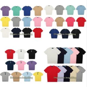 Women Designer Knit T-Shirt Cute Sweet Style Slim Fit Short Sleeve Top Soft Breathable Stretchy Cotton Knitwear Pony Embroidery Classic Style Asian Size Daily Wear