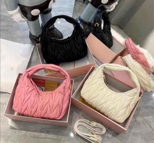 Womens pink makeup Designer bag satchel tote Fashion pochette underarm hobo Genuine Leather shoulder strap clutch mens purses Crossbody bags handbag