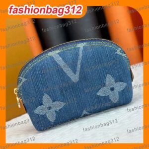 Designer makeup bag women wallet luxury zippered Toiletry bag clutch bag storage bag denim fabric card holder checkbook passport holder credit card slot