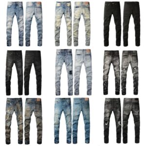 designer mens Designer Jean Men purples jeans slim fit ripped patch denim pants Retro Streetwear Casual Sweatpants Joggers Pants