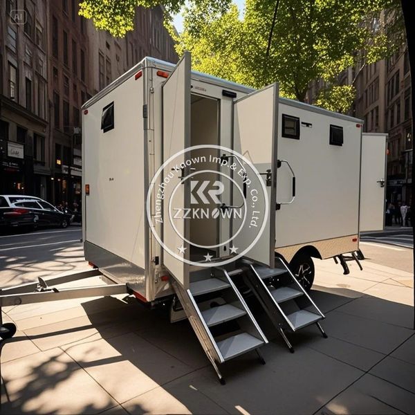 WC Trailer Washing Room Double Trailer Towable Porta Potty Luxury Toilet Trailer Restroom Portable Public Toilets