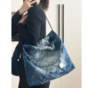 Designer Cross Vintage denim bag with chain link single shoulder large bag large capacity tote bag