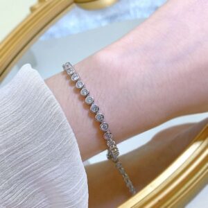 New S925 Silver Luxury High Carbon Diamond Tennis Bracelet Minimalist Full Diamond Chic Fashion Jewelry for Women