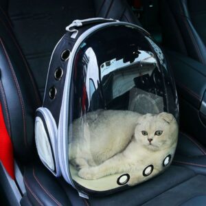 Beni Pet Breathable Transparent Shell Cat Backpack – Portable Double Shoulder Pet Carrier