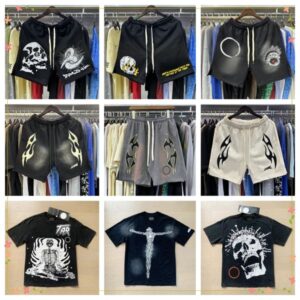 Designer Men's Letter Graphic Print High Street Vintage Hip Hop Shorts Summer Mens Womens Loose Casual Washed Shorts002