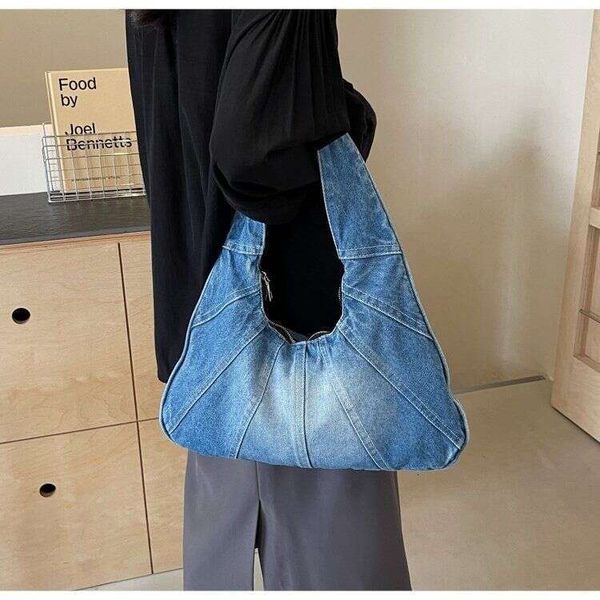 women handbag Do old retro 2025 new high-end denim armpit bag niche large capacity commuting shoulder bag