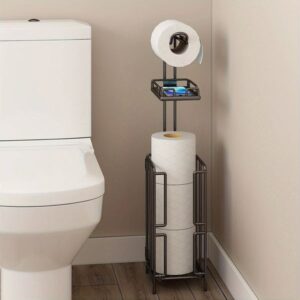 European-style toilet organizing rack, wrought iron paper towel holder, mobile phone holder, bathroom floor-to-ceiling toilet storage shelf