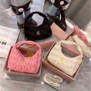 Women's pink Designer Cleo bag satchel tote Wander Matelasse underarm hobo Genuine Leather with shoulder strap clutch purses Crossbod