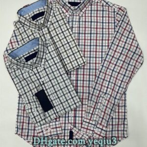 Mens Long Sleeve Shirt Plaid Print British Style Elegant Casual Shirt for Work Spring Autumn Gentlemen Shirt High Quality Designer Business Shirt