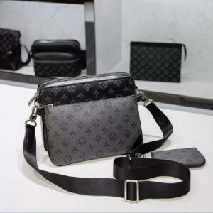 Handbags Men Leather TRIO Messenger Bags Luxury Shoulder Bag Make up Bag louiseitys LVS viutonitys Designer Handbag Tote Man's bag