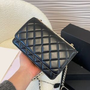 Womens Classic Mini Flap Trendy WOC Bags Turn Lock Timeless Accordion Purse Quilted Diamond Lattice Multi Pochette GHW Chain Crossbody Shoulder Handbag 19cm