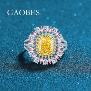 Chic Statement Piece – Handcrafted 925 Silver Ladies' Wedding Ornament Incorporating Precious Stones In An Artistic Blossom Pattern