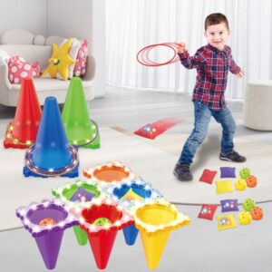 6-color luminous ice cream cone 3-in-1 set circle throwing game sandbag indoor and outdoor sports toy