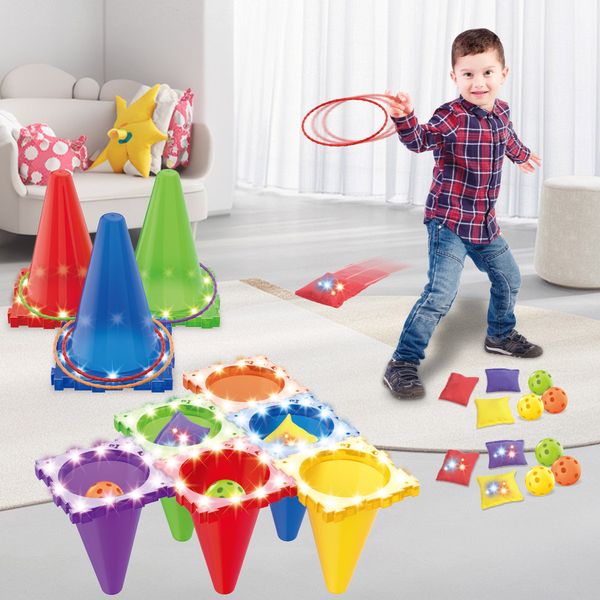 6-color luminous ice cream cone 3-in-1 set circle throwing game sandbag indoor and outdoor sports toy