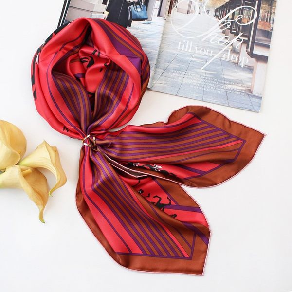 14 Momme Silk Twill 90 Square Scarf --822409