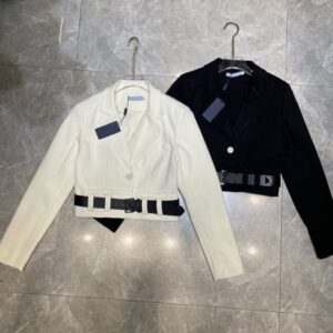 Women Jacket Casual Blazers Style With Belt Corset Lady Slim Fashion Jackets Pocket Outwear Warm Coats S-L