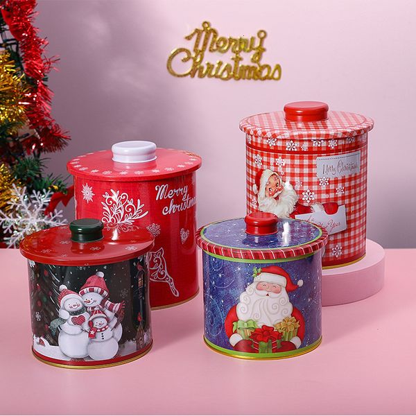 Christmas exquisite pattern two-piece set storage Jar household sundries collection sealed can gift candy packaging box