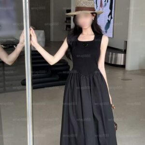 Womens casual dresses designer brand clothes sexy party dresses womens fashion lace up summer maxi dress sleeveless set halter top high waist zip up A-line skirt