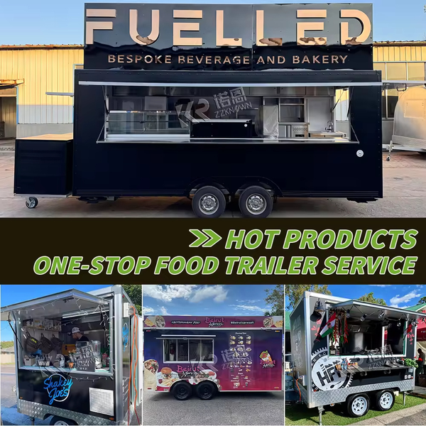 Street Food Trailer Truck Concession Catering Trailer Mobile Restaurant Fully Equipped Hot Dog Food Truck with Full Kitchen