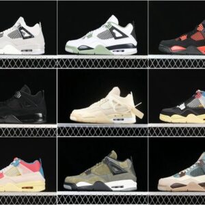 50Color ASH 4 Basketball Shoes For Men Women High OG Sail University Blue Military Black Black cat Red Thunder Bred Size 4-13