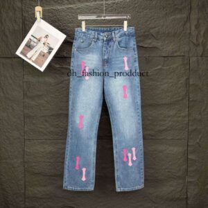 Chrome Jeans 25 Jeans New Men's Women's Jeans Designer Make Old Washed Straight Trousers Letter Prints Long Style High Quality Luxury Jeans Motorcycle Cross 34d