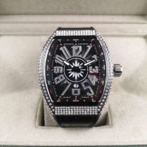 Men's Frank Barrel Large dial Full Sky Star Belt Yacht Set Diamond Watch
