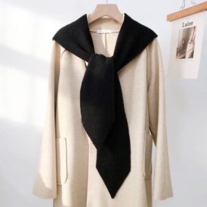 Autumn and winter knitted scarf hat with integrated shawl –831875