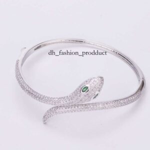 cart cubic Bracelet DHCollections Serpent – Gold/Rose Gold/Silver Plated Snake Jewelry with Stones for Women (17.1cm Inner Circumference) f7b