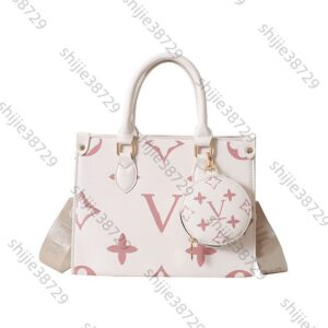 Luxurys On The Go totes top quality designer handbag Women Leather brown flower crossbody Shoulder Bags fashion men's weekender top han