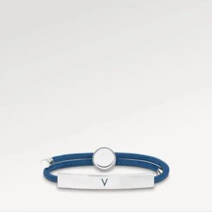 Luxury Charm Bracelets Brand Men Women Blue Black Hand Rope Plaid Engraved Letter Metal Bracelet Bangle